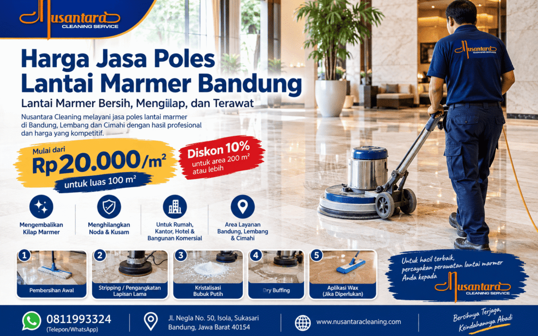 Jasa poles lantai marmer Bandung oleh Nusantara Cleaning